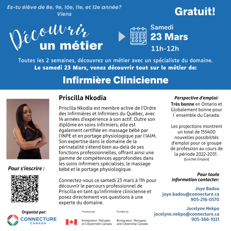 Soins Infirmiers : Priscilla Nkodia - Infirmière clinicienne de l'ordre des Infirmers et Infirmières du Québec